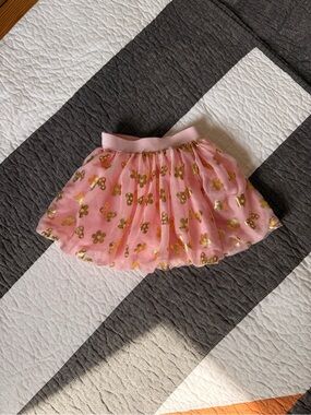 Disney Pink TuTu with Gold Foil Minnie & Flowers and bubble hem- 2t